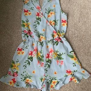 Francesca’s Floral Wrap Romper